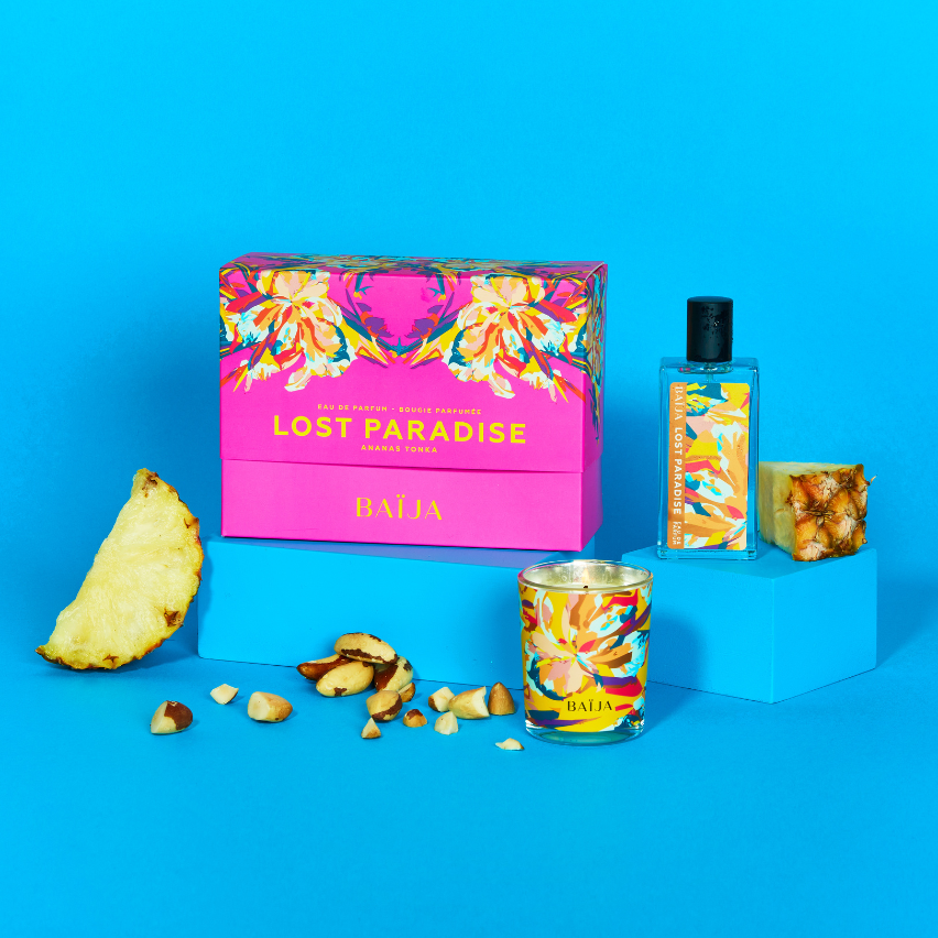 Coffret Be My Crush Lost Paradise avec une Eau de Parfum (50 ml) gourmande et ensoleillée et une bougie parfumée qui embaume votre maison de sa délicieuse senteur envoûtante.