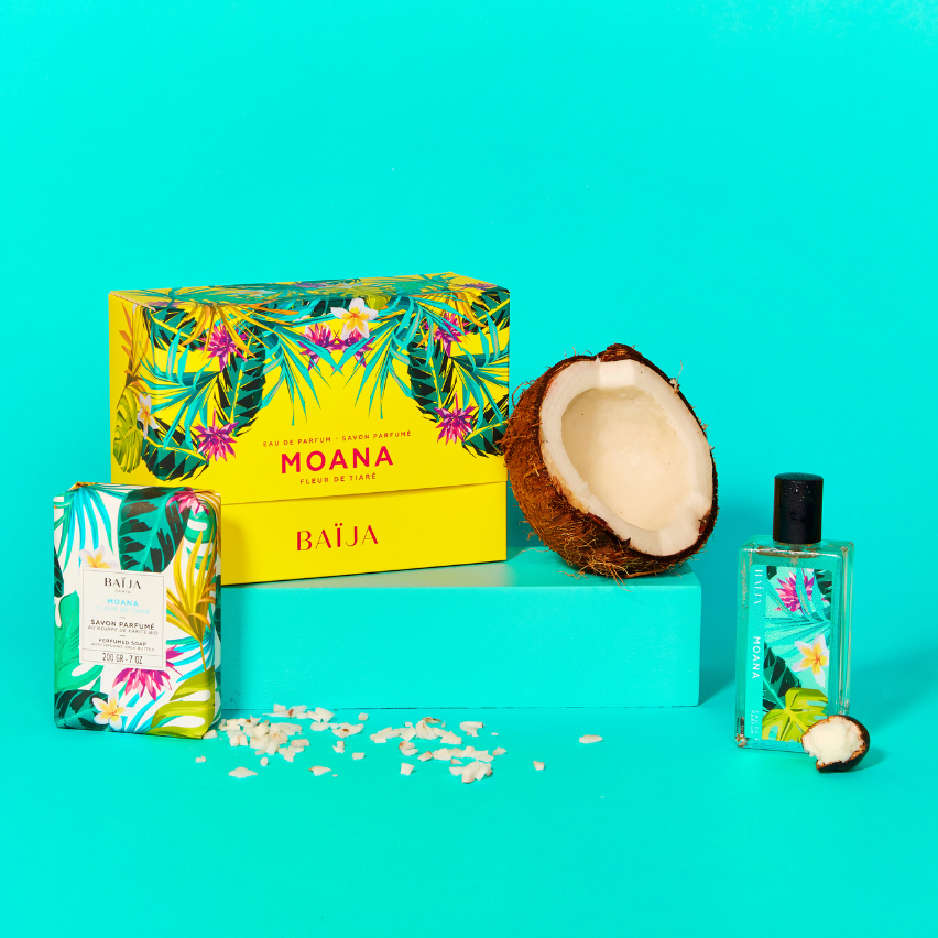 Coffret Be My Crush Moana avec une Eau de Parfum Moana ensoleillée (50 ml) et une savon solide avec une mousse onctueuse et gourmande !