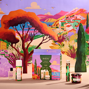 Coffret My Body Moment jardin pallanca contenant: une huile corps, une mini mousse de douche, une eau de parfum et un mini gommage. 